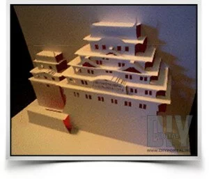 Объемная бумажная модель замка Химэдзи