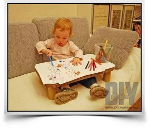Детский картонный столик своими руками