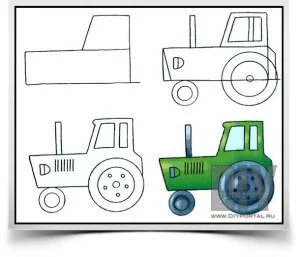 Как нарисовать трактор
