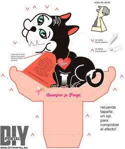 Бумажная модель черного кота в стиле дракона Гарднера