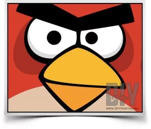 Бумажная модель красной птицы из Angry Birds